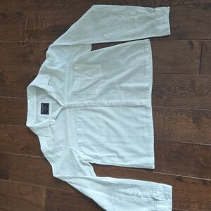 Abercrombie & Fitch White Self Stitched Long Sleeve Blouse S Like New